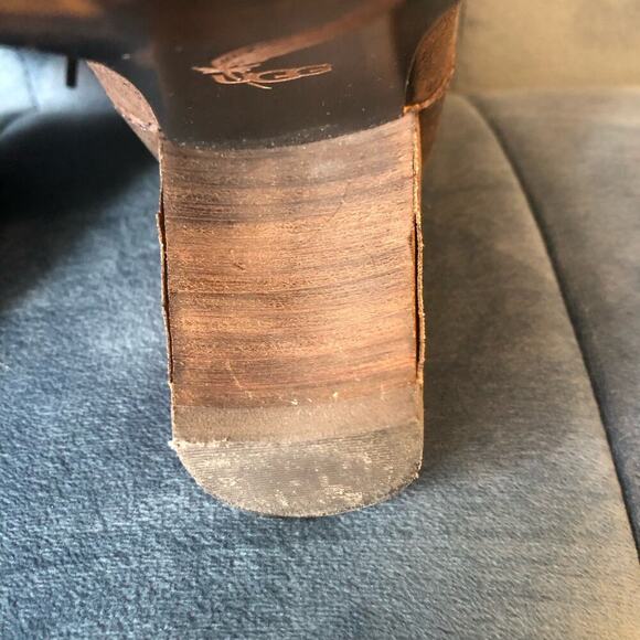 UGG Analise Brown Suede Sheepskin Ankle Boots U.S. Size 5 Lace Up Block Heels - Picture 6 of 8